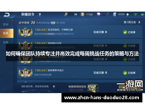 如何确保团队持续专注并高效完成每周挑战任务的策略与方法